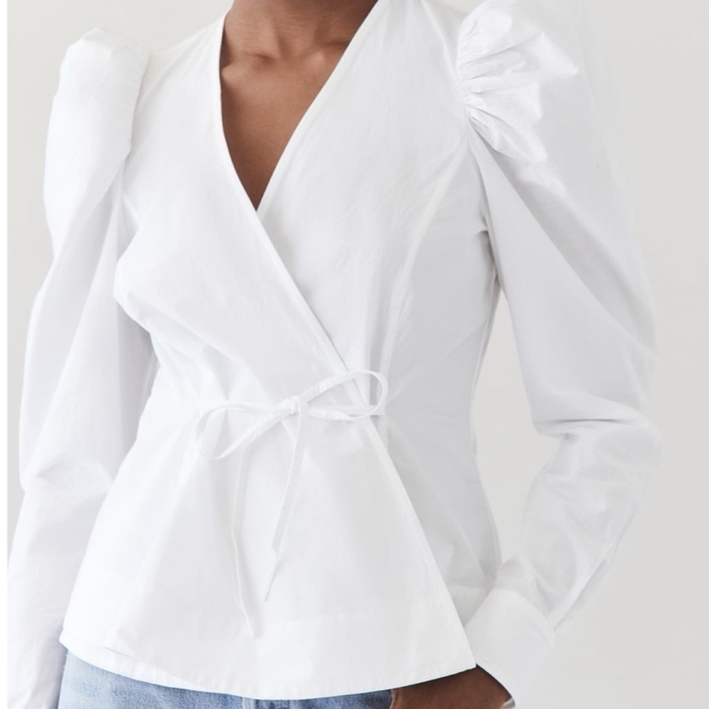 Jason Wu Cotton White Puff Sleeves Blouse size S